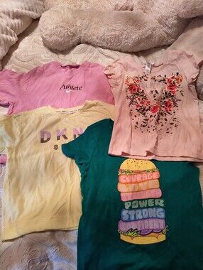 4 Girls Size Large Tops T-shirts DKNY, Guess, Nike, & Old Navy -New & Pre-owned